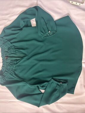 J Crew Green Ruffle-Neck Blouse - Women Tops